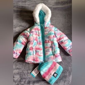 Snozu Girls Fleece Lined Jacket with Hat, 4T